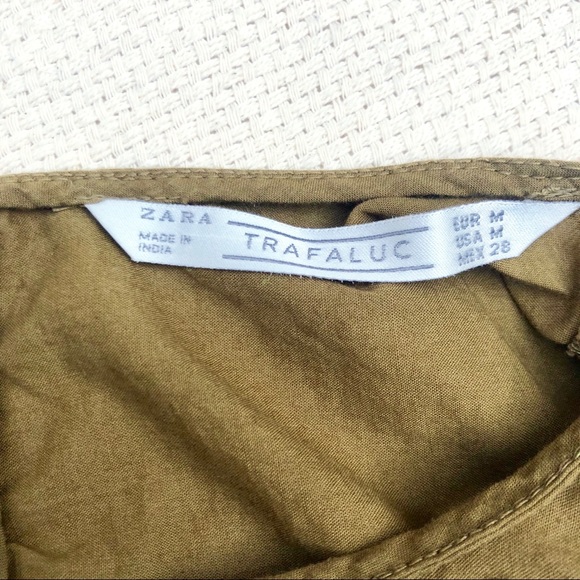 Olive Green Cap Sleeve Eyelet Top - Picture 8 of 8